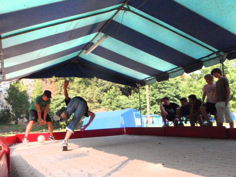 Village Camps International Summer Camp Ard&egrave;che, France 2019-07-26 https://www.villagecamps.com/journals_admin/images/68-23-Ga Ga Ball Anna and Tomi showdown.jpg
